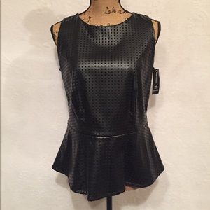🎉HP🌟I.N.C. Faux Leather Sleeveless Top